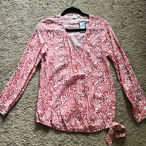 NEW with tags, Small - Gap Maternity long sleeve cross-body blouse - red floral